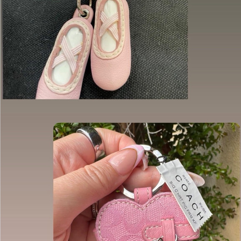 ISO!!!! Coach Pink Ballet Flat Keychain Charm & Heart Photo Keychain